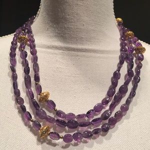 Amethyst and Gold Necklace